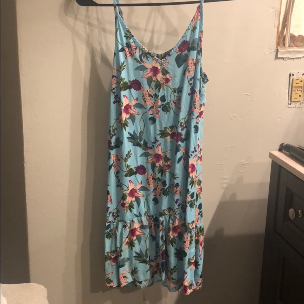 Turquoise floral dress